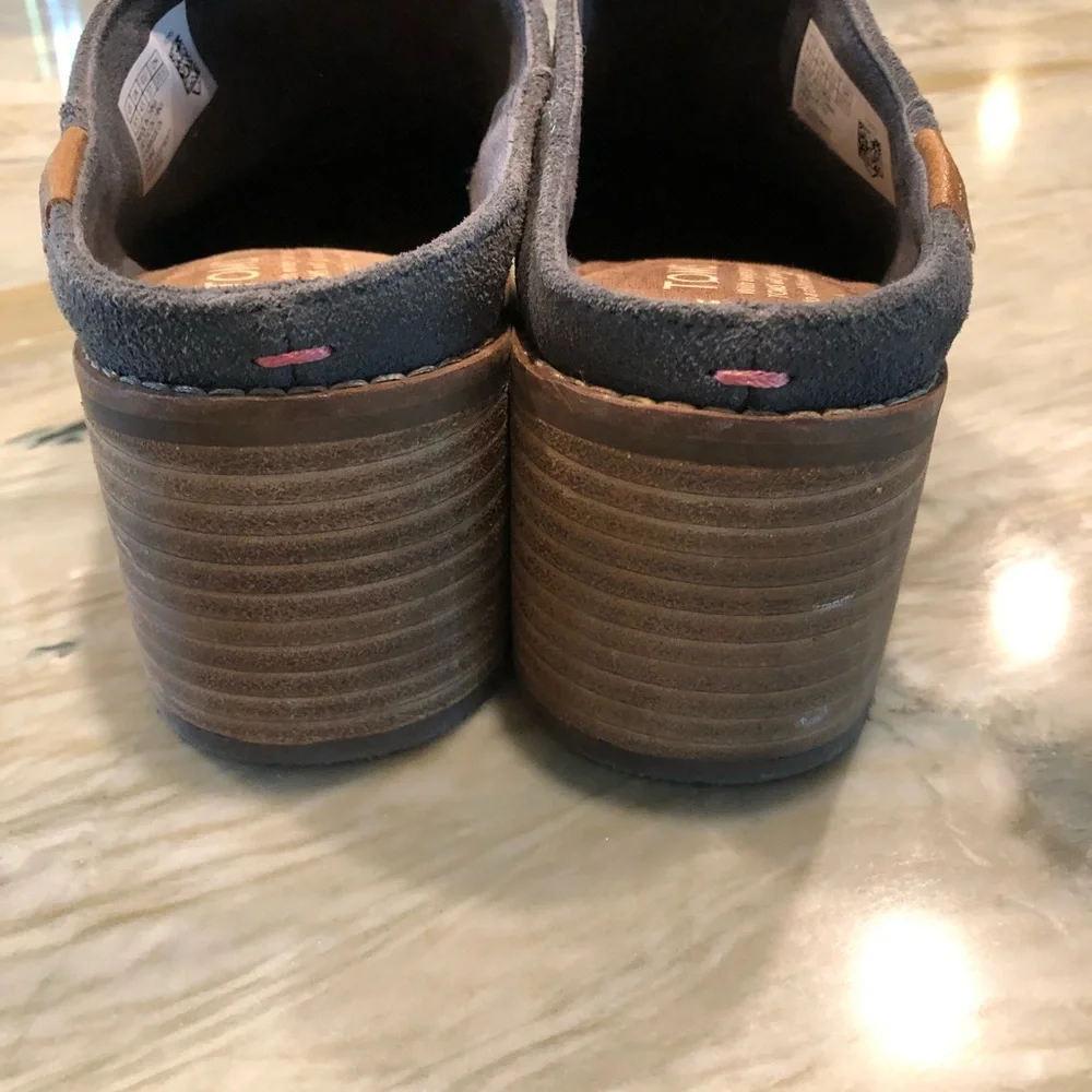 Toms Suede block heel Mules - Picture 4 of 6